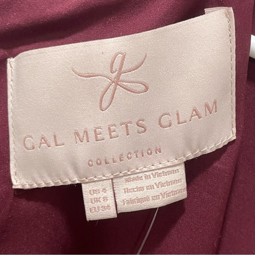 NWT Gal Meets Glam Women's 4 Maroon Delaney Crossover Wrap Jumpsuit Pantsuit - Picture 14 of 16